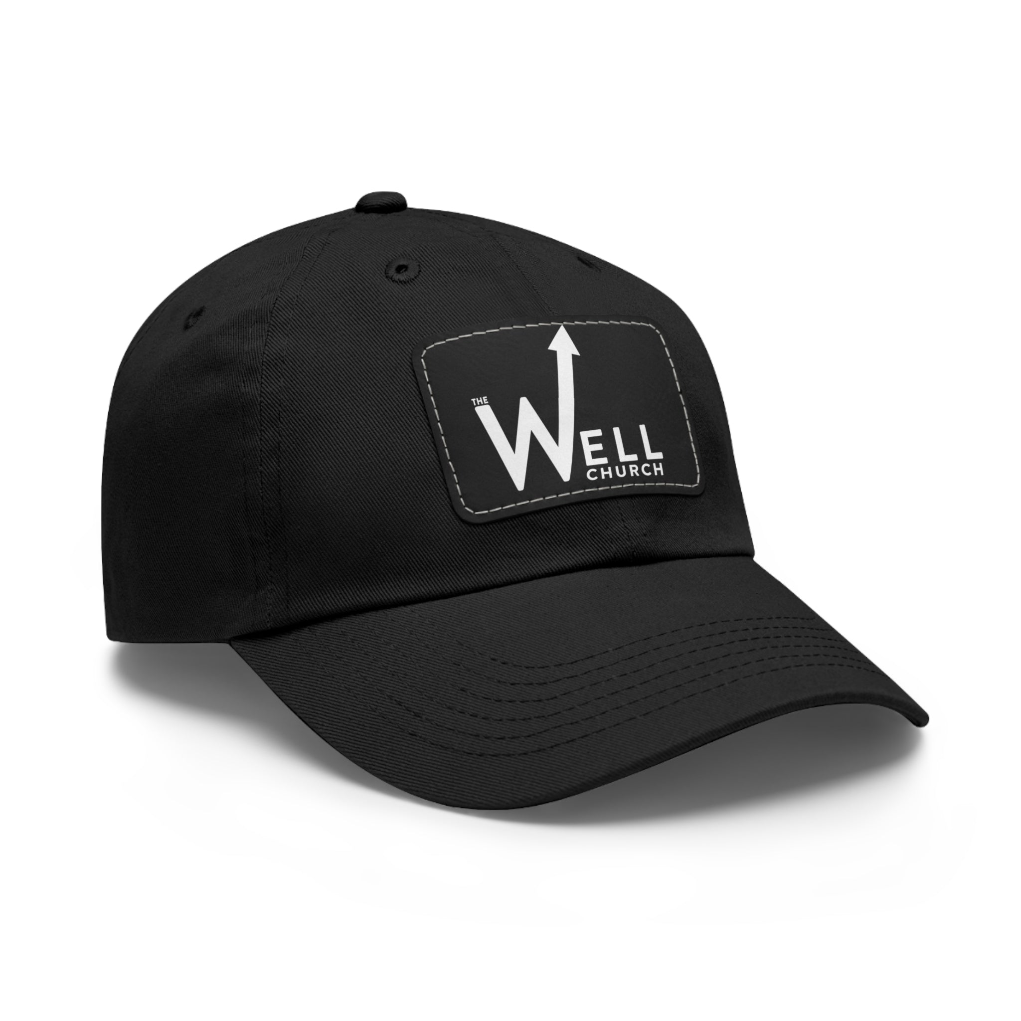 Well Church Leather Patch Dad Hat — Embroidered Logo Baseball Cap