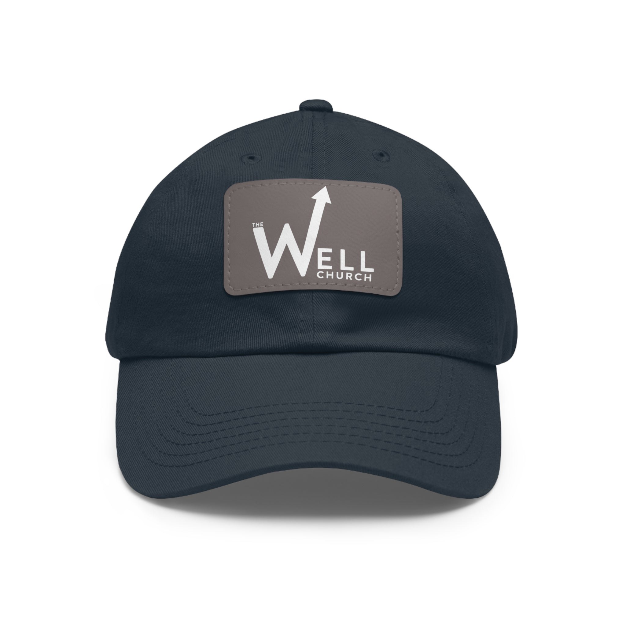 Well Church Leather Patch Dad Hat — Embroidered Logo Baseball Cap