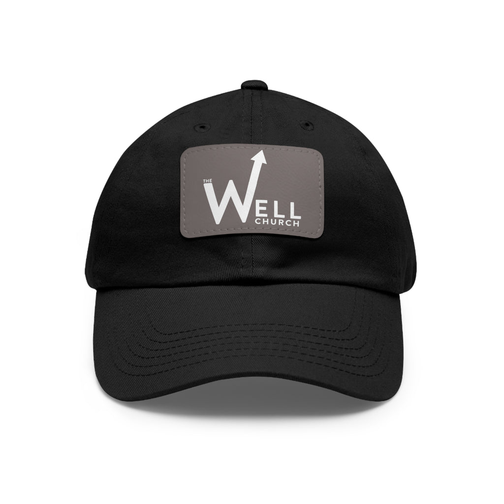 Well Church Leather Patch Dad Hat — Embroidered Logo Baseball Cap
