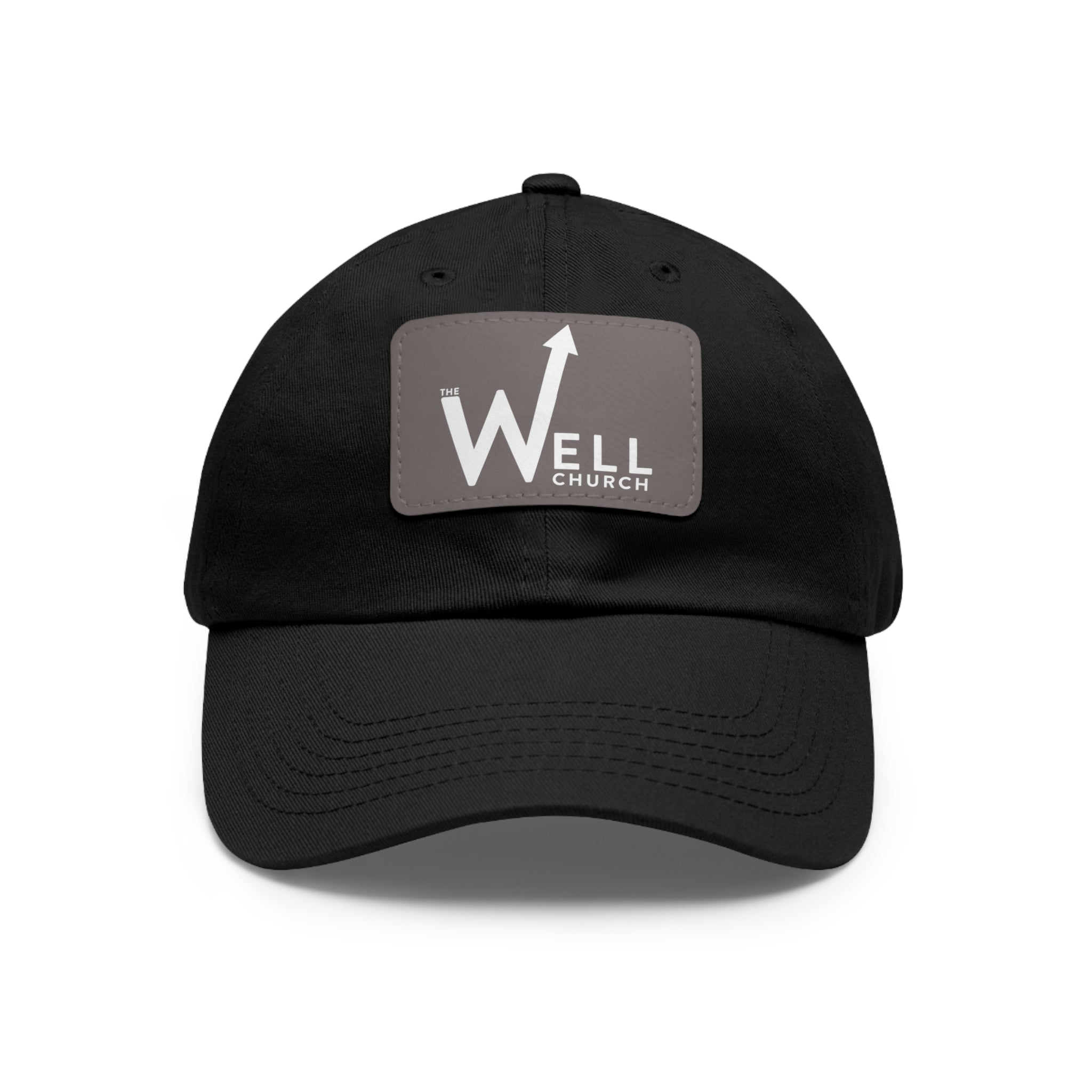 Well Church Leather Patch Dad Hat — Embroidered Logo Baseball Cap