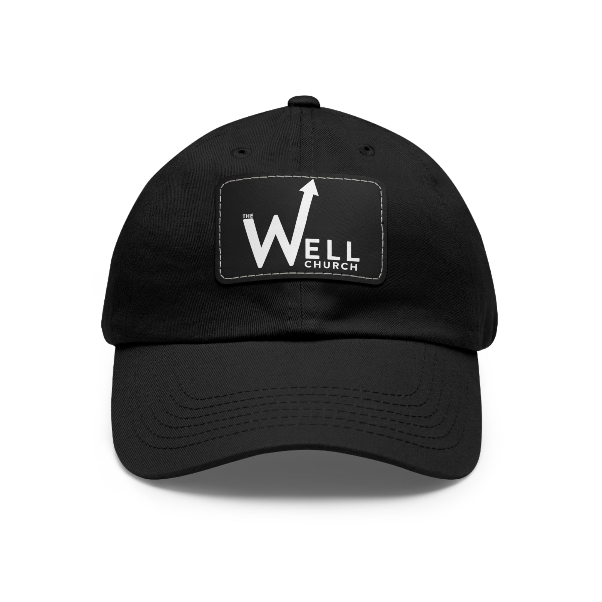 Well Church Leather Patch Dad Hat — Embroidered Logo Baseball Cap