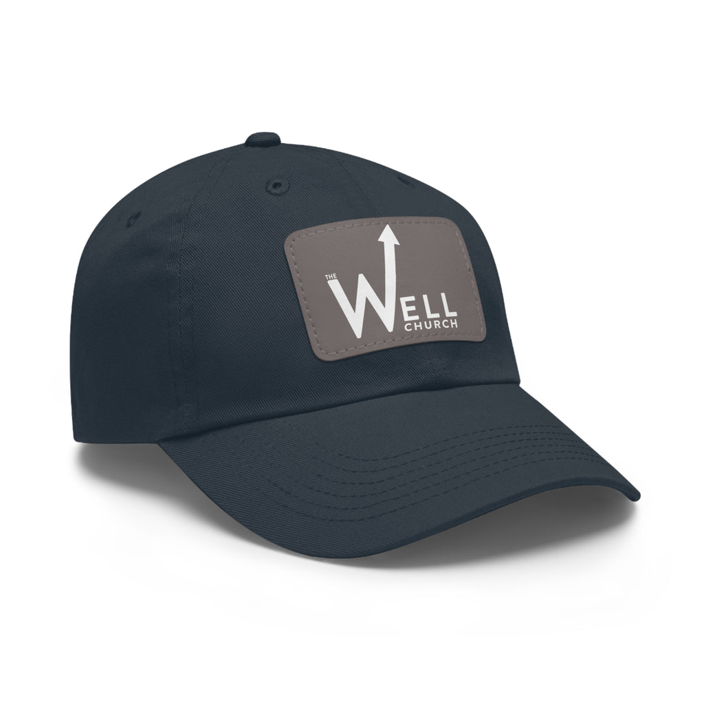 Well Church Leather Patch Dad Hat — Embroidered Logo Baseball Cap