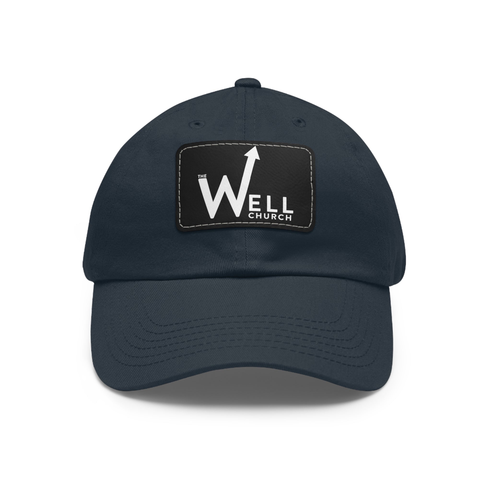Well Church Leather Patch Dad Hat — Embroidered Logo Baseball Cap